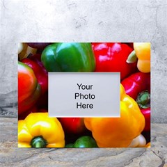 Colorful Capsicum White Tabletop Photo Frame 4 x6  by Sparkle