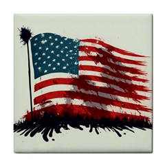 Patriotic Usa United States Flag Old Glory Tile Coaster by Ravend