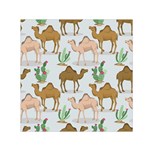 Camels-cactus-desert-pattern Square Satin Scarf (30  x 30 ) Front