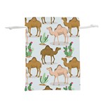 Camels-cactus-desert-pattern Lightweight Drawstring Pouch (L) Front