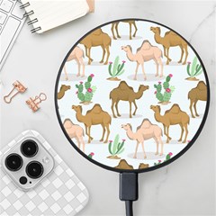 Camels-cactus-desert-pattern Wireless Fast Charger(black) by Salman4z