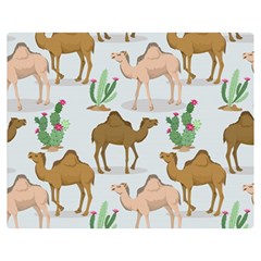 Camels-cactus-desert-pattern Premium Plush Fleece Blanket (medium) by Salman4z