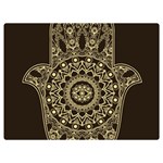 Hamsa-hand-drawn-symbol-with-flower-decorative-pattern Premium Plush Fleece Blanket (Extra Small) 40 x30  Blanket Front