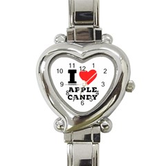 I Love Apple Candy Heart Italian Charm Watch by ilovewhateva