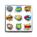 Set-colorful-comic-speech-bubbles Memory Card Reader (Square 5 Slot) Front