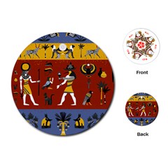 Ancient-egyptian-religion-seamless-pattern Playing Cards Single Design (round) by Salman4z