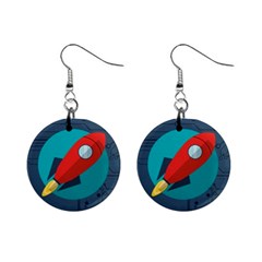 Rocket-with-science-related-icons-image Mini Button Earrings by Salman4z