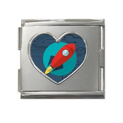 Rocket-with-science-related-icons-image Mega Link Heart Italian Charm (18mm) by Salman4z