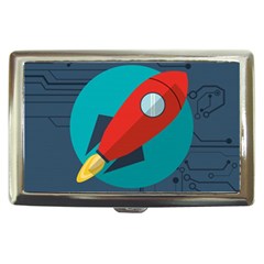 Rocket-with-science-related-icons-image Cigarette Money Case by Salman4z