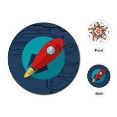 Rocket-with-science-related-icons-image Playing Cards Single Design (round) by Salman4z