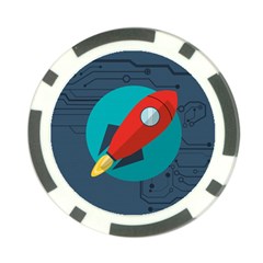 Rocket-with-science-related-icons-image Poker Chip Card Guard (10 Pack) by Salman4z