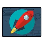 Rocket-with-science-related-icons-image Fleece Blanket (Small) 50 x40  Blanket Front