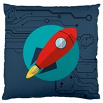 Rocket-with-science-related-icons-image Standard Premium Plush Fleece Cushion Case (One Side) Front