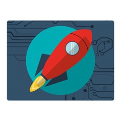 Rocket-with-science-related-icons-image Two Sides Premium Plush Fleece Blanket (mini) by Salman4z