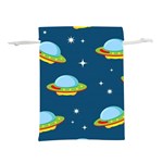 Seamless-pattern-ufo-with-star-space-galaxy-background Lightweight Drawstring Pouch (S) Front