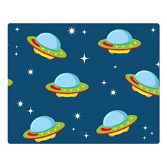 Seamless-pattern-ufo-with-star-space-galaxy-background Premium Plush Fleece Blanket (large) by Salman4z