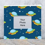 Seamless-pattern-ufo-with-star-space-galaxy-background White Wall Photo Frame 5  x 7  Front