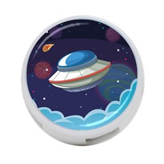 Ufo-alien-spaceship-galaxy 4-port Usb Hub (two Sides) by Salman4z