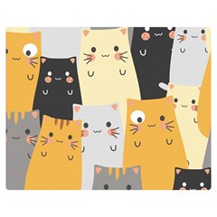 Seamless-pattern-cute-cat-cartoons Premium Plush Fleece Blanket (medium) by Salman4z