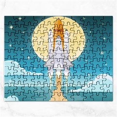 Space-exploration-illustration Rectangular Jigsaw Puzzl by Salman4z