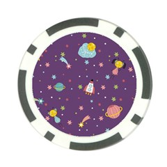 Space-travels-seamless-pattern-vector-cartoon Poker Chip Card Guard (10 Pack) by Salman4z