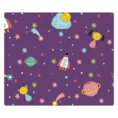 Space-travels-seamless-pattern-vector-cartoon Premium Plush Fleece Blanket (small) by Salman4z
