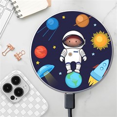 Boy-spaceman-space-rocket-ufo-planets-stars Wireless Fast Charger(white) by Salman4z