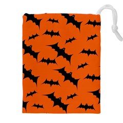Halloween-card-with-bats-flying-pattern Drawstring Pouch (5xl) by Salman4z