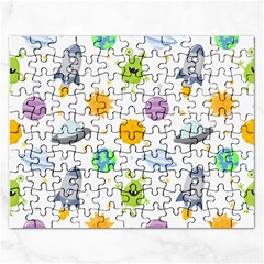 Seamless-pattern-cartoon-space-planets-isolated-white-background Rectangular Jigsaw Puzzl by Salman4z
