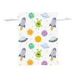 Seamless-pattern-cartoon-space-planets-isolated-white-background Lightweight Drawstring Pouch (L) Back