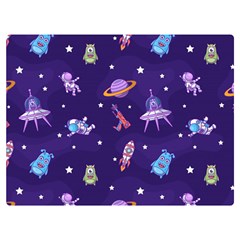 Space-seamless-pattern Two Sides Premium Plush Fleece Blanket (extra Small) by Salman4z