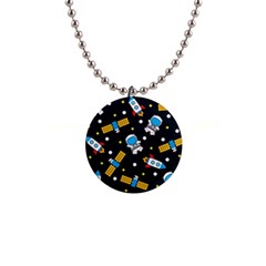 Seamless-adventure-space-vector-pattern-background 1  Button Necklace by Salman4z
