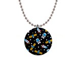 Seamless-adventure-space-vector-pattern-background 1  Button Necklace Front