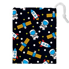 Seamless-adventure-space-vector-pattern-background Drawstring Pouch (5xl) by Salman4z