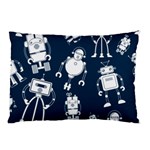 White-robot-blue-seamless-pattern Pillow Case (Two Sides) Back