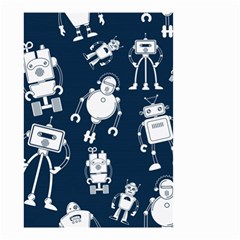White-robot-blue-seamless-pattern Small Garden Flag (two Sides) by Salman4z