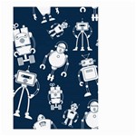 White-robot-blue-seamless-pattern Small Garden Flag (Two Sides) Front