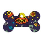 Vector-flat-space-design-background-with-text -- Dog Tag Bone (Two Sides) Front