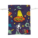 Vector-flat-space-design-background-with-text -- Lightweight Drawstring Pouch (XL) Back
