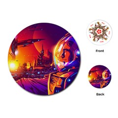 Far-future-human-colonization Playing Cards Single Design (round) by Salman4z