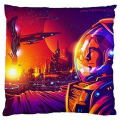 Far-future-human-colonization Standard Premium Plush Fleece Cushion Case (one Side) by Salman4z