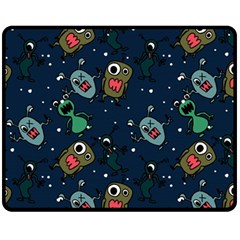Monster-alien-pattern-seamless-background Fleece Blanket (medium) by Salman4z