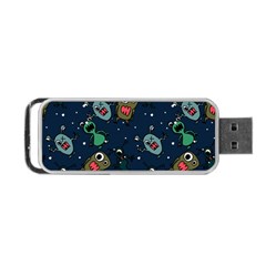 Monster-alien-pattern-seamless-background Portable Usb Flash (one Side) by Salman4z