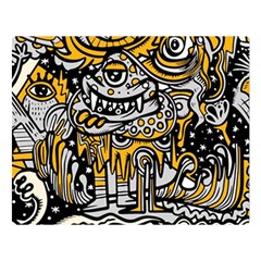 Crazy-abstract-doodle-social-doodle-drawing-style Two Sides Premium Plush Fleece Blanket (large) by Salman4z