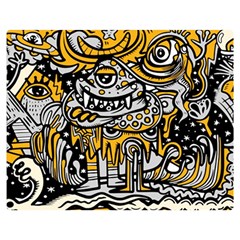 Crazy-abstract-doodle-social-doodle-drawing-style Premium Plush Fleece Blanket (medium) by Salman4z