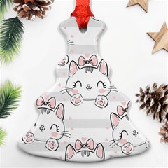 Cat-with-bow-pattern Christmas Tree Ornament (two Sides) by Salman4z
