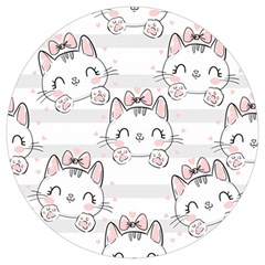 Cat-with-bow-pattern Round Trivet by Salman4z