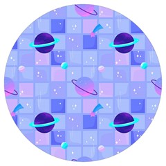 Seamless-pattern-pastel-galaxy-future Round Trivet by Salman4z