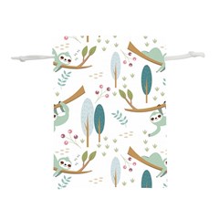 Pattern-sloth-woodland Lightweight Drawstring Pouch (m) by Salman4z