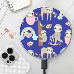 Hand-drawn-cute-sloth-pattern-background Wireless Fast Charger(white) by Salman4z